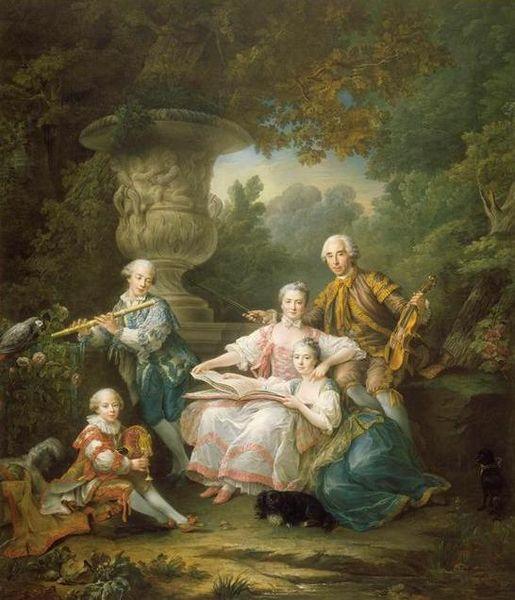 Francois-Hubert Drouais Le marquis de Sourches et sa famille oil painting image